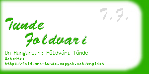 tunde foldvari business card